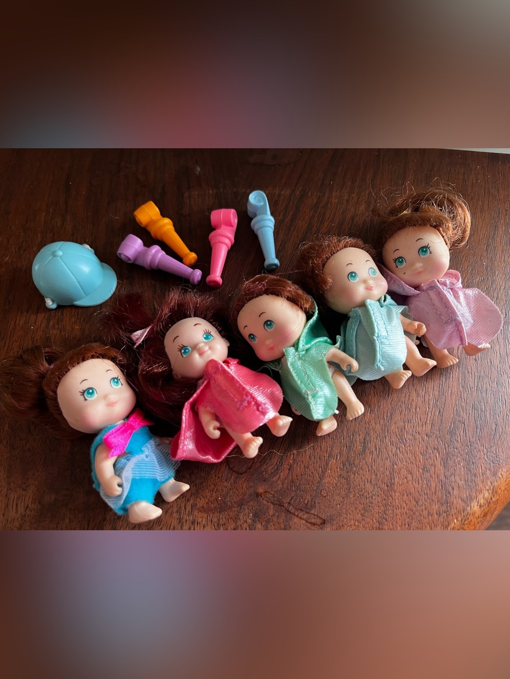 Vintage 1980s Tyco Quints Baby Dolls w/ Accessories rainy day